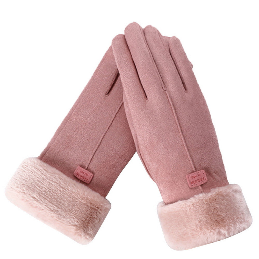 2021 New Fashion Women Gloves Autumn Winter Cute Furry Warm Mitts Full Finger Mittens Women Outdoor Sport Female Gloves Screen