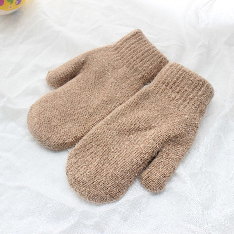 Women Winter Keep Warm Plush Gloves Elasticity Soft Full Fingers Mittens Imitation Rabbit Fur Knitted Girls Fashion Gloves