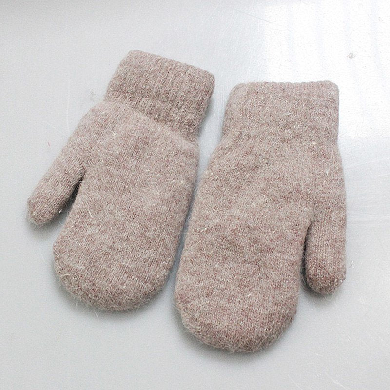 Women Winter Keep Warm Plush Gloves Elasticity Soft Full Fingers Mittens Imitation Rabbit Fur Knitted Girls Fashion Gloves