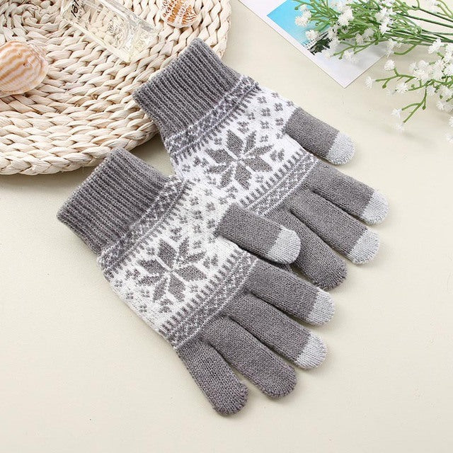 Knitted Fingerless Gloves Winter Thicken Warm Touch Screen Gloves Unisex Outdoor Stretch Elastic Warm Half Finger Cycling Gloves