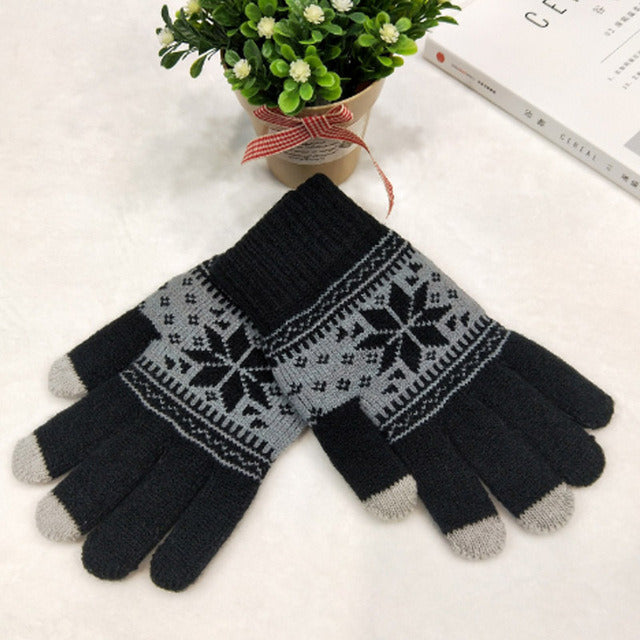 Knitted Fingerless Gloves Winter Thicken Warm Touch Screen Gloves Unisex Outdoor Stretch Elastic Warm Half Finger Cycling Gloves