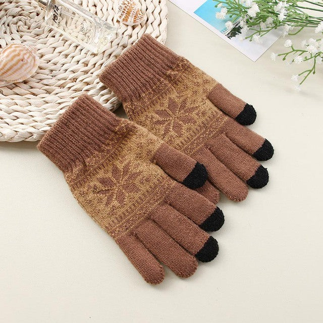 Knitted Fingerless Gloves Winter Thicken Warm Touch Screen Gloves Unisex Outdoor Stretch Elastic Warm Half Finger Cycling Gloves