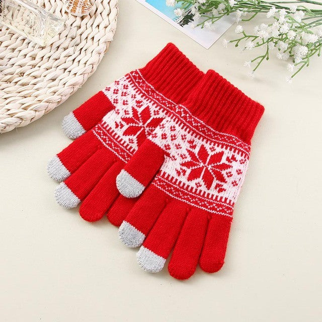 Knitted Fingerless Gloves Winter Thicken Warm Touch Screen Gloves Unisex Outdoor Stretch Elastic Warm Half Finger Cycling Gloves