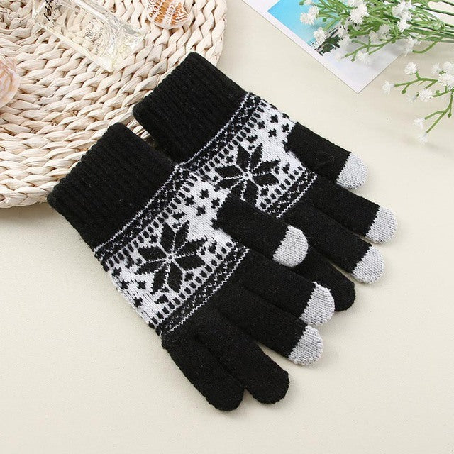 Knitted Fingerless Gloves Winter Thicken Warm Touch Screen Gloves Unisex Outdoor Stretch Elastic Warm Half Finger Cycling Gloves