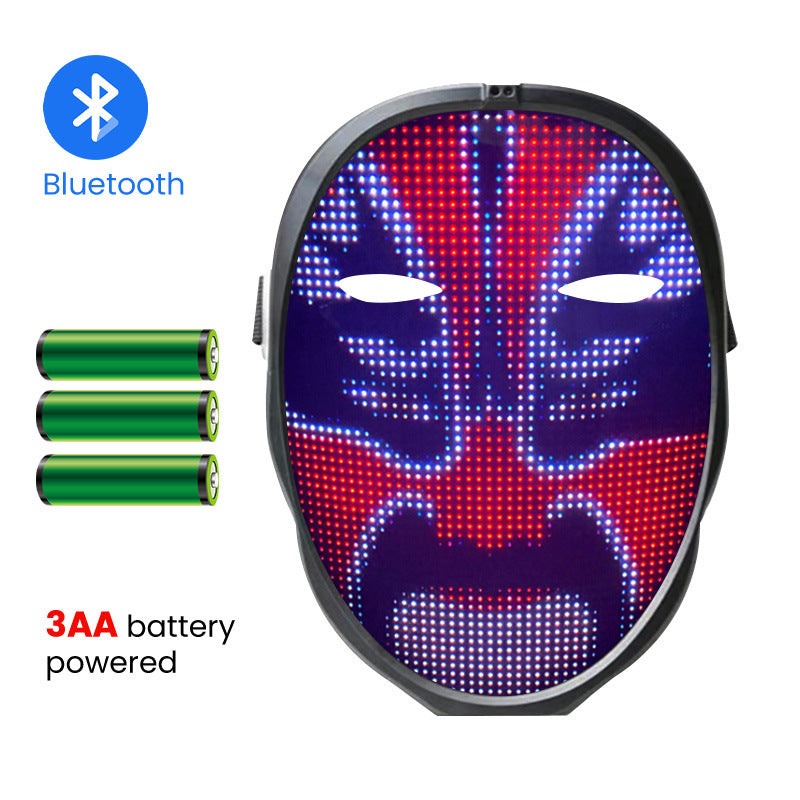 Programmable Luminous Mask LED Face Transforming Mask Led Masks with Bluetooth control for Costumes Cosplay Party Masquerade Toy