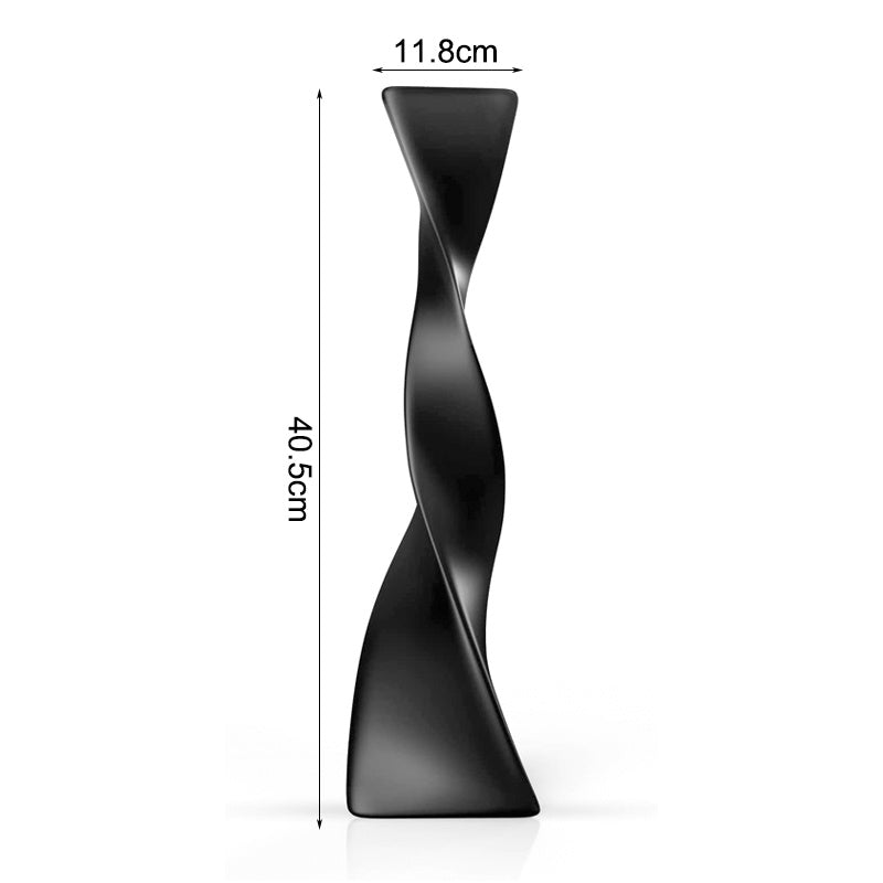 Creative Floor Vase Tall Ceramic Vase Black And White Nordic Simple Spiral Vase Living Room Desktop Ceramic Ornaments Home Decor