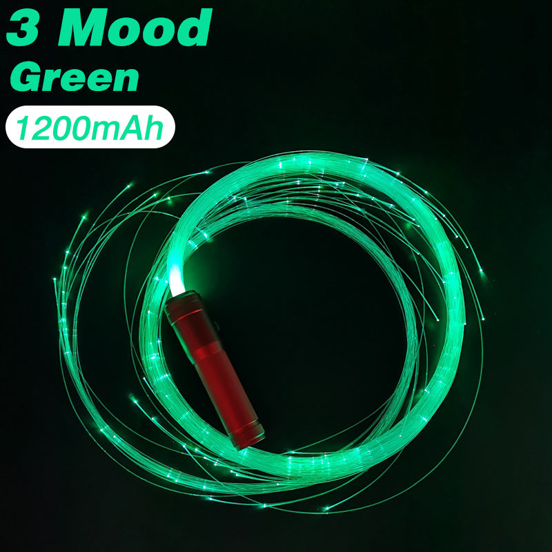 LED Fiber Optic Whip Disco Dance Whips 360° Swivel Glowing Whip 10 Modes Sparkle Flow Toy Rechargeable Light-Up Whip Party Props