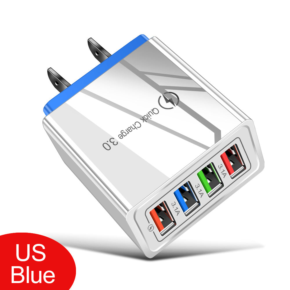 US Plug USB Charger Quick Charge 3.0 For Phone Adapter for iPhone 12 Pro Max Tablet Portable Wall Mobile Charger Fast Charger