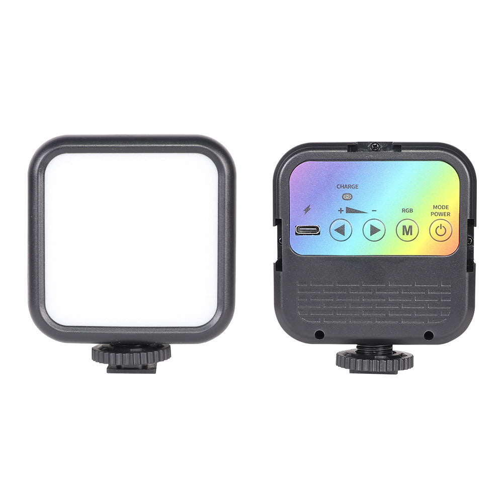 Cross border camera fill light outdoor mobile phone live shooting self portrait beauty light portable RGB pocket light mini