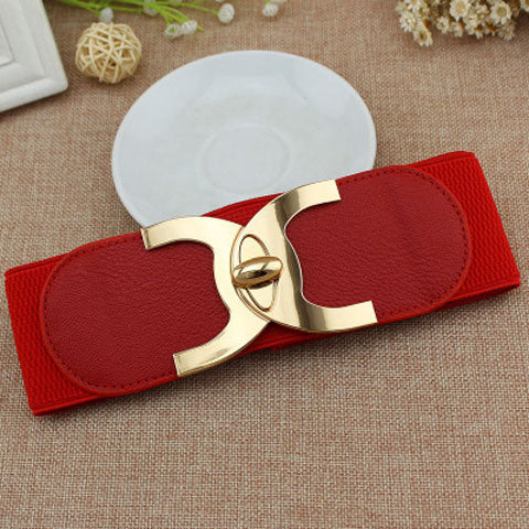 Korean waistband female decoration with skirt elastic waist cover; wide and narrow elastic belt; fashionable new style; quick sale; golden pear drop