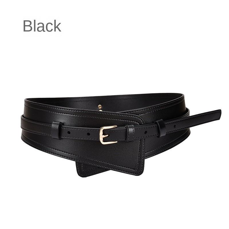 New Women's Belt Decoration Fashion Waist with Coat Waist Closing Needle Buckle Real Cowhide Bandwidth Waist Belt Wholesale