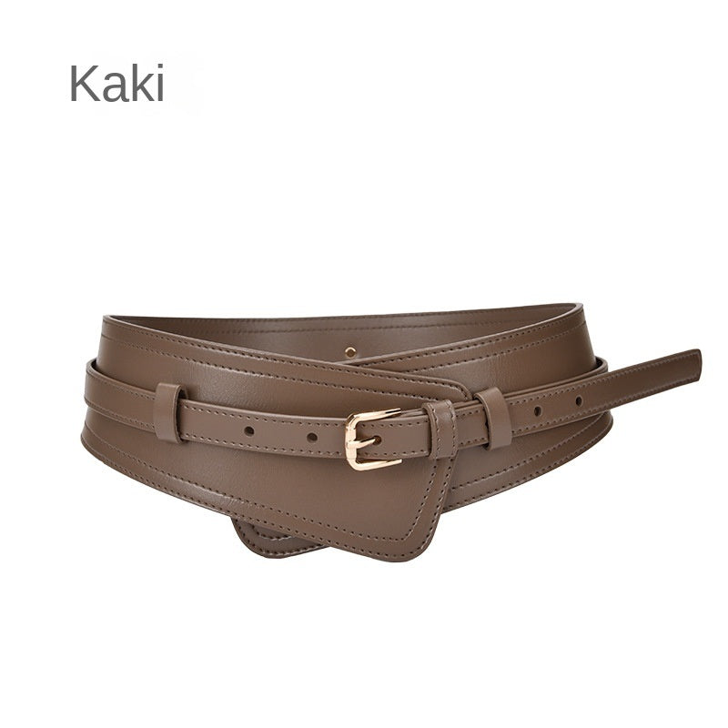 New Women's Belt Decoration Fashion Waist with Coat Waist Closing Needle Buckle Real Cowhide Bandwidth Waist Belt Wholesale