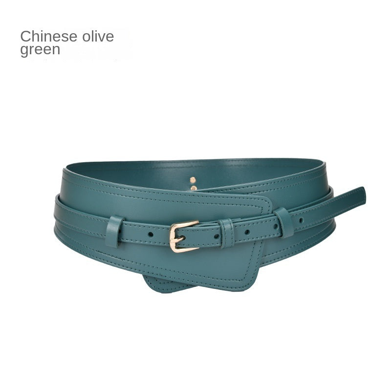 New Women's Belt Decoration Fashion Waist with Coat Waist Closing Needle Buckle Real Cowhide Bandwidth Waist Belt Wholesale