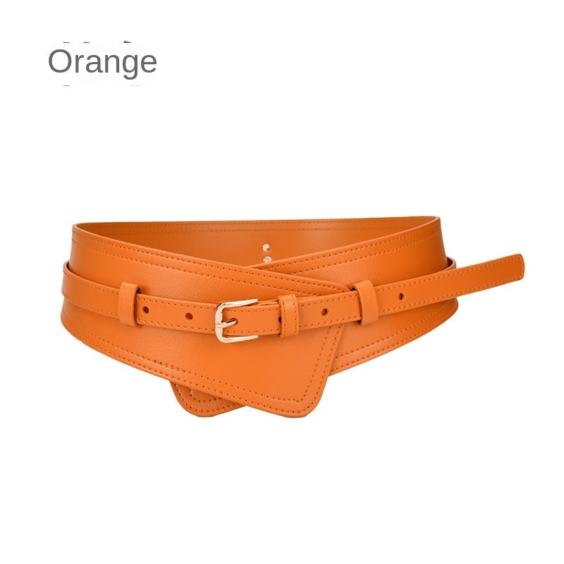 New Women's Belt Decoration Fashion Waist with Coat Waist Closing Needle Buckle Real Cowhide Bandwidth Waist Belt Wholesale