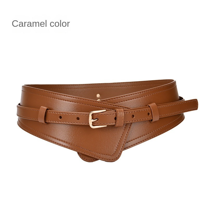 New Women's Belt Decoration Fashion Waist with Coat Waist Closing Needle Buckle Real Cowhide Bandwidth Waist Belt Wholesale