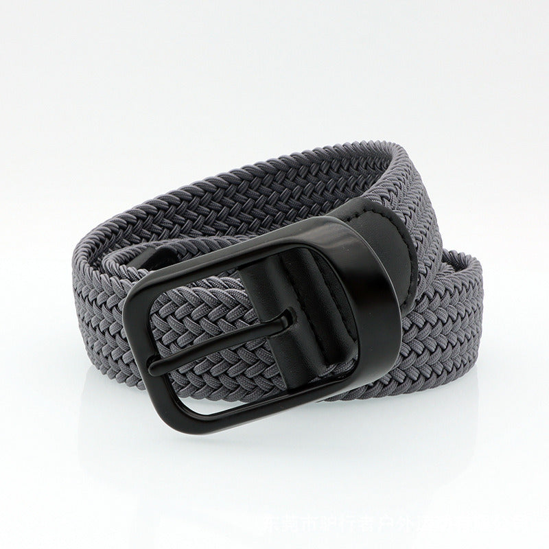 New solid color woven belt comfortable casual men's belt elastic woven women's belt directly supplied by the manufacturer
