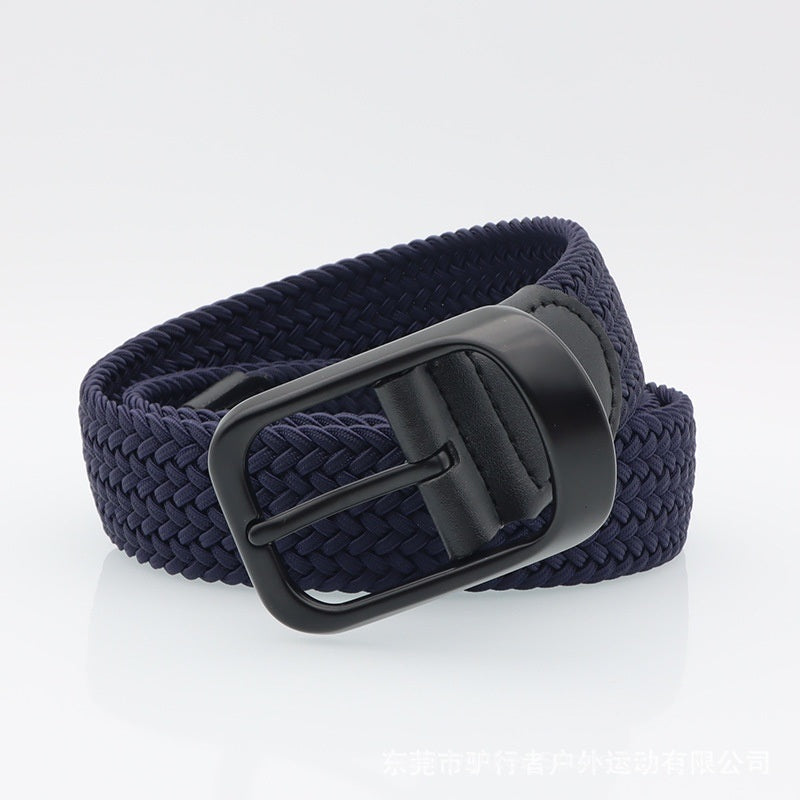 New solid color woven belt comfortable casual men's belt elastic woven women's belt directly supplied by the manufacturer