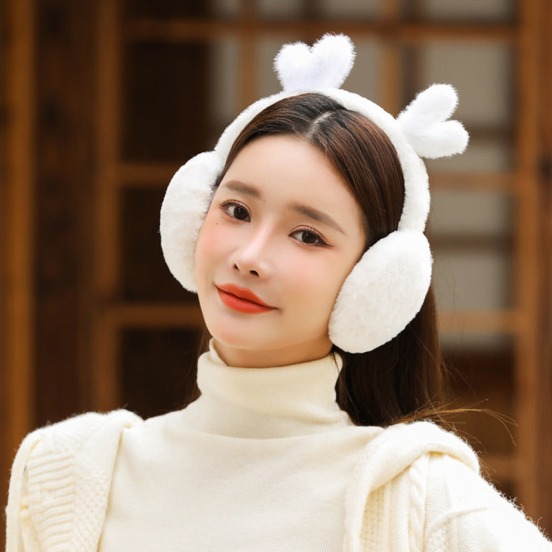 Warm Earmuffs Winter Earmuffs Men's and Women's Common Plush Earmuffs Earmuffs Rabbit Hair Earmuffs Korean Edition Cute Back Wear