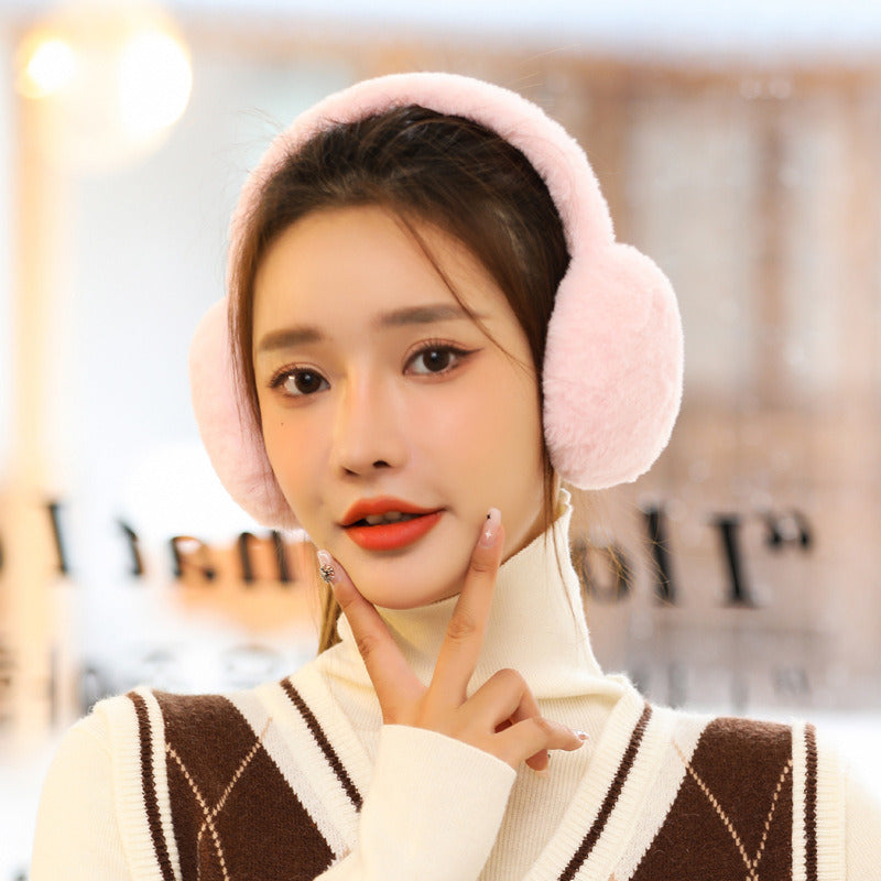 Warm Earmuffs Winter Earmuffs Men's and Women's Common Plush Earmuffs Earmuffs Rabbit Hair Earmuffs Korean Edition Cute Back Wear