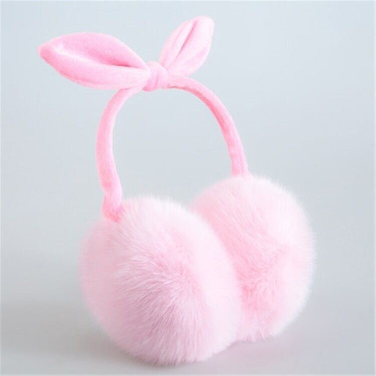 Available color: winter plush women's telescopic earmuffs Cute student bowknot warm ear bag