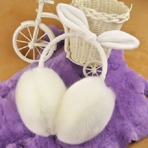 Available color: winter plush women's telescopic earmuffs Cute student bowknot warm ear bag