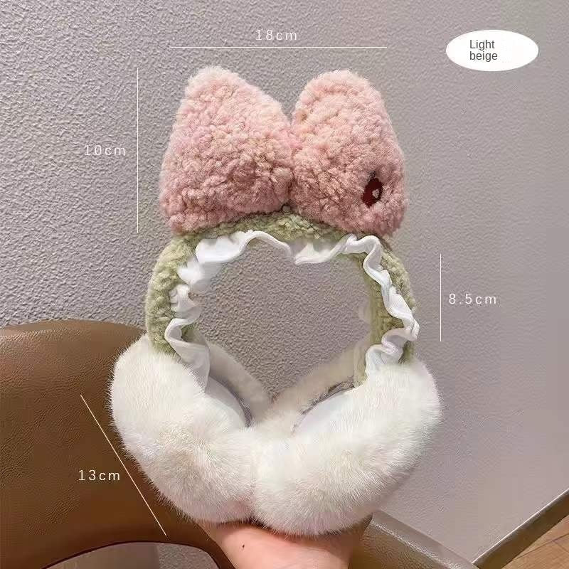 Cute cartoon earmuffs for children in winter; warm and plush; foldable; high color value; thickened; girls' ear protection; warm cover earmuffs