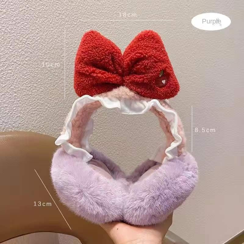 Cute cartoon earmuffs for children in winter; warm and plush; foldable; high color value; thickened; girls' ear protection; warm cover earmuffs