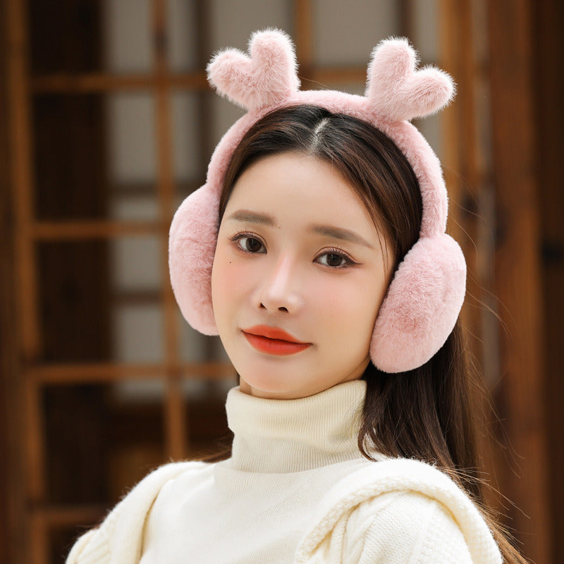 Warm Earmuffs Winter Earmuffs Men's and Women's Common Plush Earmuffs Earmuffs Rabbit Hair Earmuffs Korean Edition Cute Back Wear