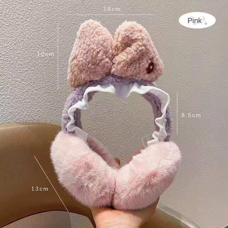 Cute cartoon earmuffs for children in winter; warm and plush; foldable; high color value; thickened; girls' ear protection; warm cover earmuffs