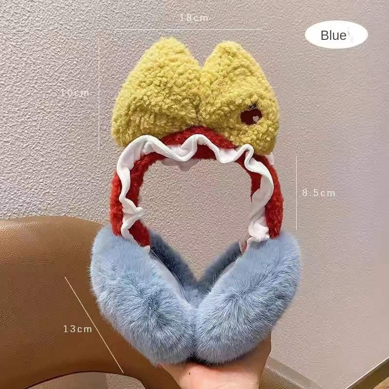 Cute cartoon earmuffs for children in winter; warm and plush; foldable; high color value; thickened; girls' ear protection; warm cover earmuffs