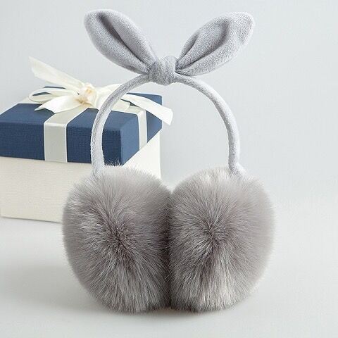 Available color: winter plush women's telescopic earmuffs Cute student bowknot warm ear bag