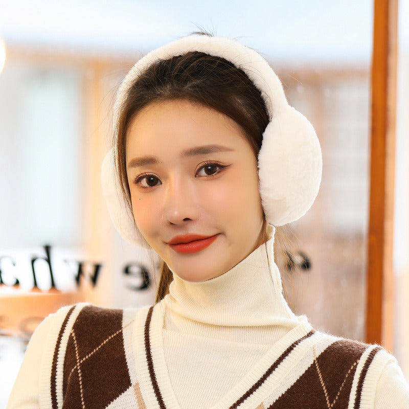 Warm Earmuffs Winter Earmuffs Men's and Women's Common Plush Earmuffs Earmuffs Rabbit Hair Earmuffs Korean Edition Cute Back Wear