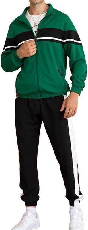 Men's Tracksuits 2 Piece Full Zip Hooded Sweatsuits Casual Running Outfits Slim Fit Gentlemen Jacket and Pants set