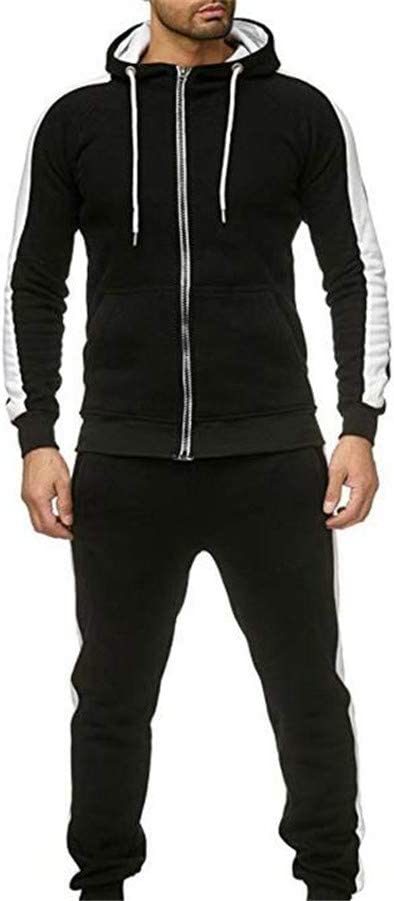Men's2 Pieces Jacket & Pants Jogging Suits Sweatsuit Sportswear Casual Outfits Suit Full Zip Sports Sweatsuits