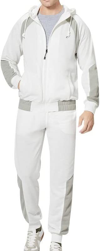 Men's Tracksuits 2 Piece Outfits Hooded Full Zip Casual Sweatsuits Regular Slim Fit Sport Suits Jacket & Pants Sets