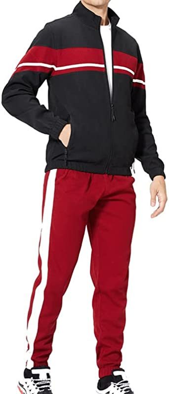 Men's Tracksuits 2 Piece Full Zip Hooded Sweatsuits Casual Running Outfits Slim Fit Gentlemen Jacket and Pants set
