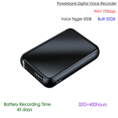 X96 6000ma Battery Powerbank Voice Recorder Working Time 1100Hours built in 32GB