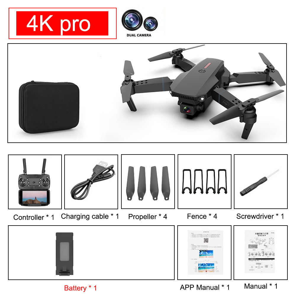 New E88 Pro Drone 4k HD Dual Camera Visual Positioning 1080P WiFi fpv drone height preservation rc quadcopter