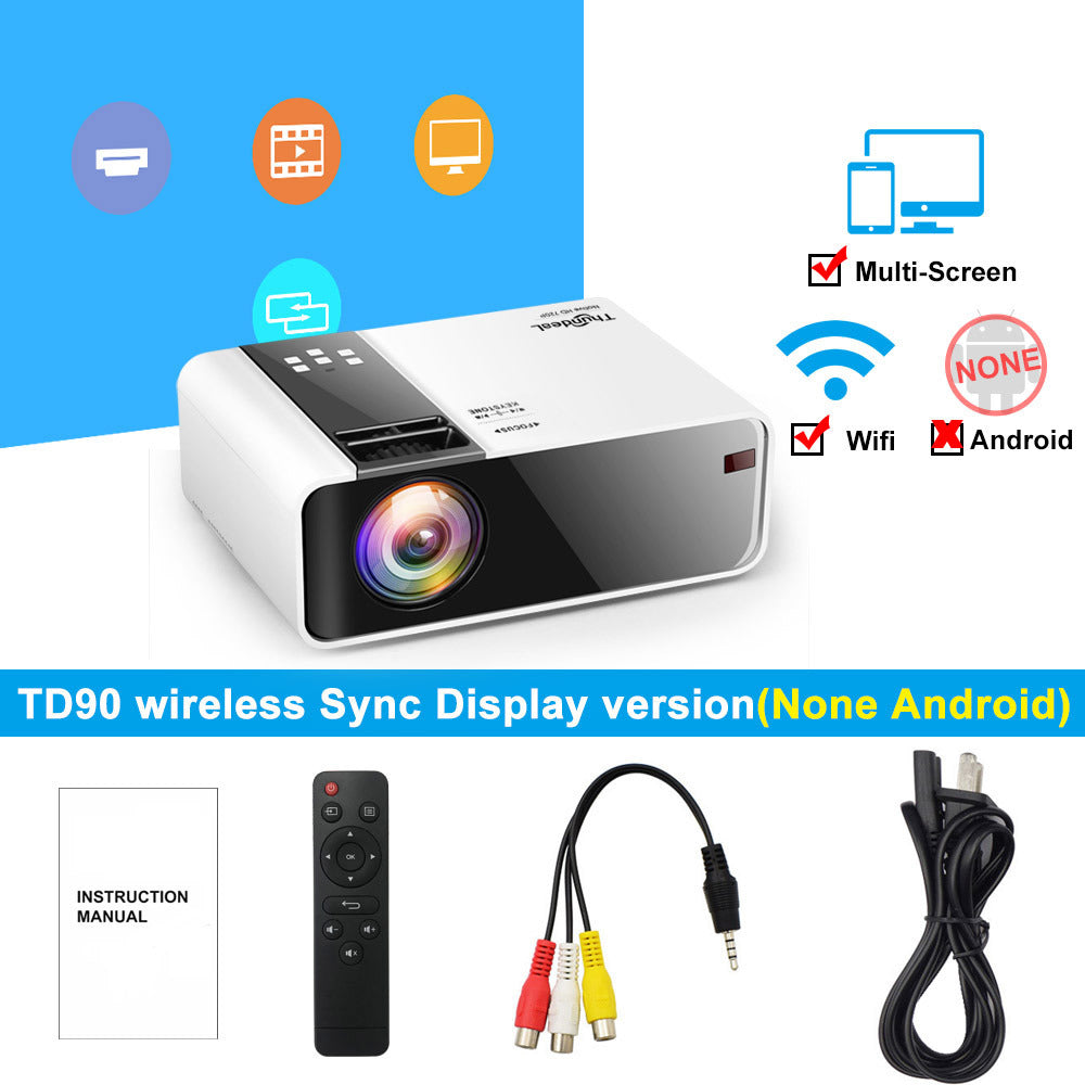 HD Mini Projector TD90 Native 1280 x 720P LED Android WiFi Projector Video Home Cinema 3D Smart Movie Game Proyector