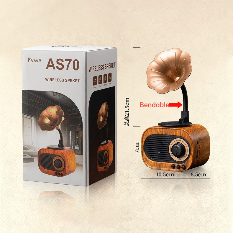 Bluetooth Speaker Retro Subwoofer Radio Memory Card U Disk High Sound Quality Indoor Wireless Portable Speaker