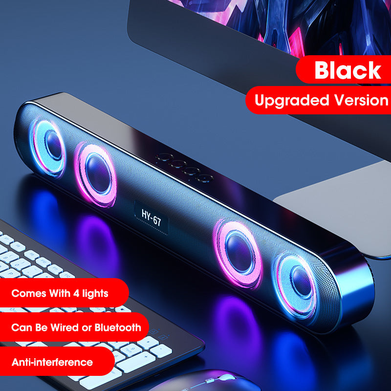 PC Soundbar Wireless 6D Surround Speaker Bluetooth 5.0 Home Wired Computer Stereo Subwoofer Sound Bar PC Laptop Theater TV Aux