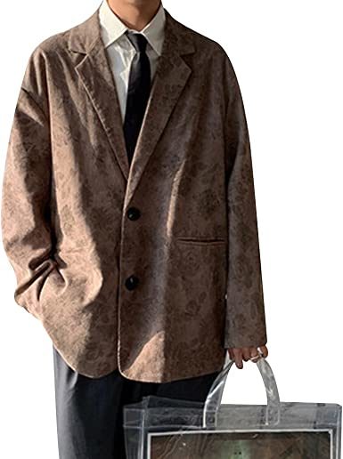 Men's Casual Suit Blazer Jackets Slim Loose Sports Coats Lightweight Two Button Suit Jackets