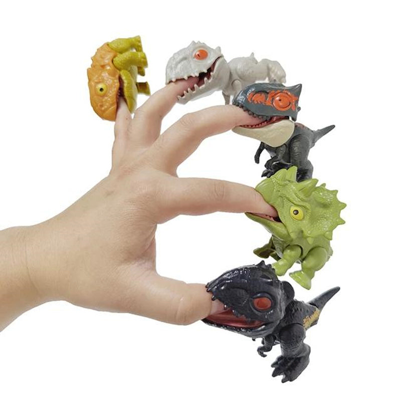 3pcs Finger Dinosaur Tricky Tyrannosaurus Model Biting Hand Fidget Jurassic Dino Toy for Children Kids Dino Movable Joints Gift