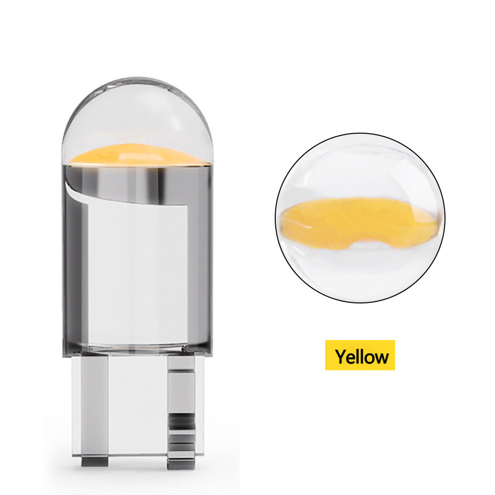 Glass fully transparent LED lamp T10 side marker lamp cob automobile bulb retrofit accessories LED license plate lamp