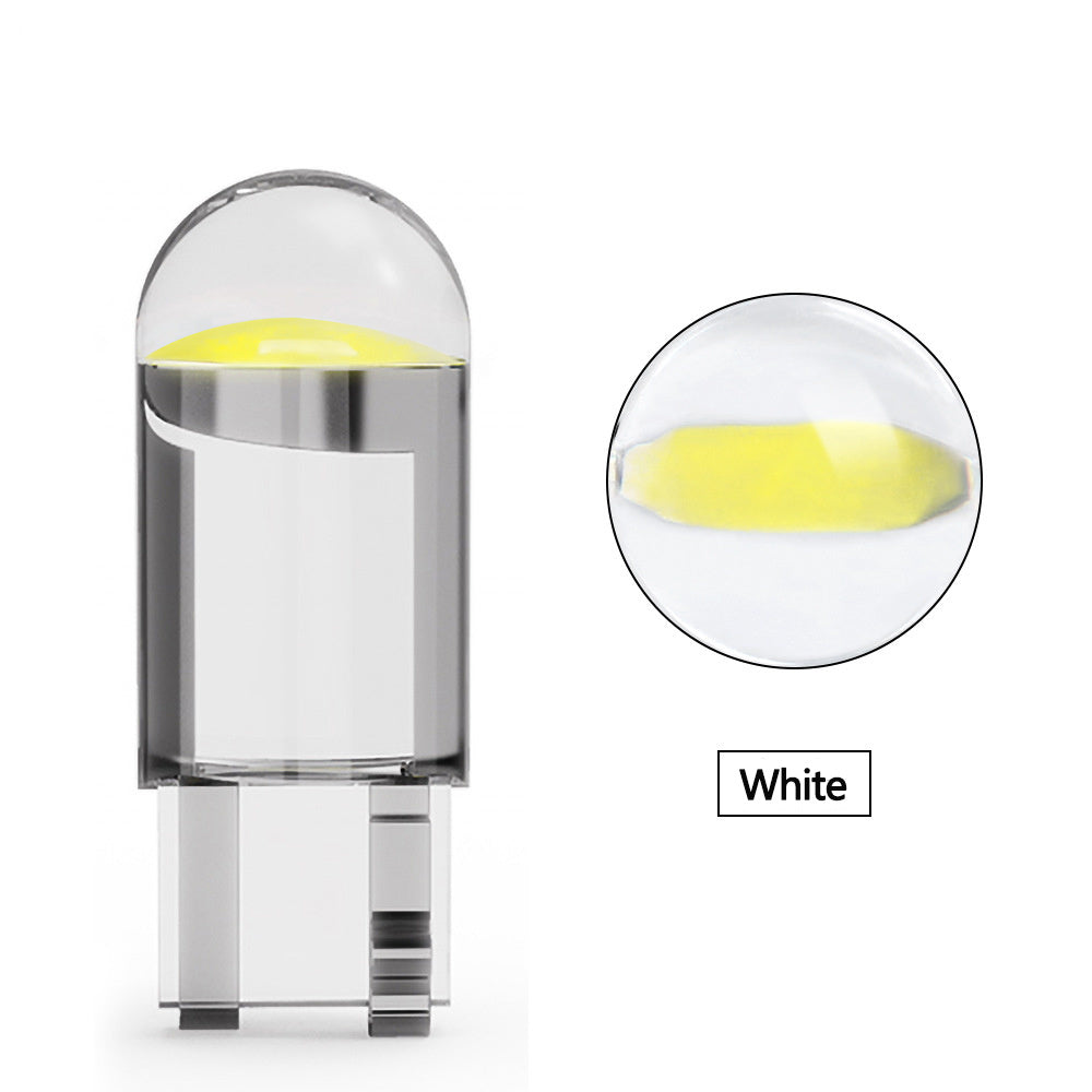 Glass fully transparent LED lamp T10 side marker lamp cob automobile bulb retrofit accessories LED license plate lamp