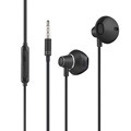 S903 Metal Flat Ear Headset Bass Stereo Wire Control Mobile Phone Headphones With Microphone Black