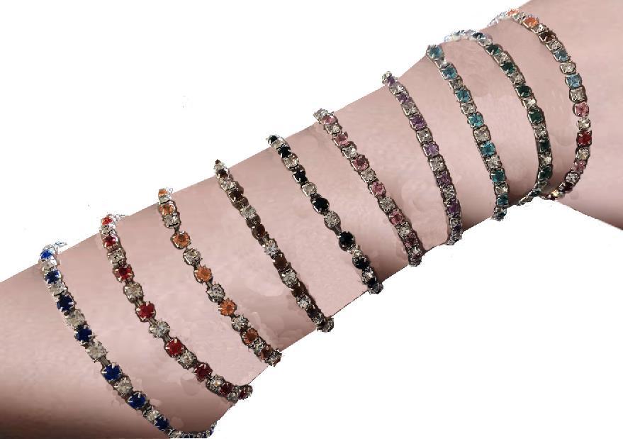 Wholesale 18K platinum gold plated 10PCS/Set austrian crystal chain bracelet strand wrap elastic women/girl bracelets fashion jewelry for Women