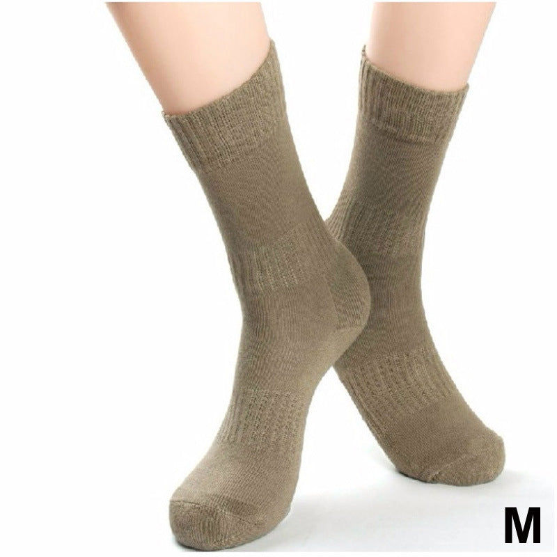 Men 2Pairs/Lot knee-high cotton keep warm thickening breathable cold-proof terry cushioned running military army fan outdoor sports socks L Size