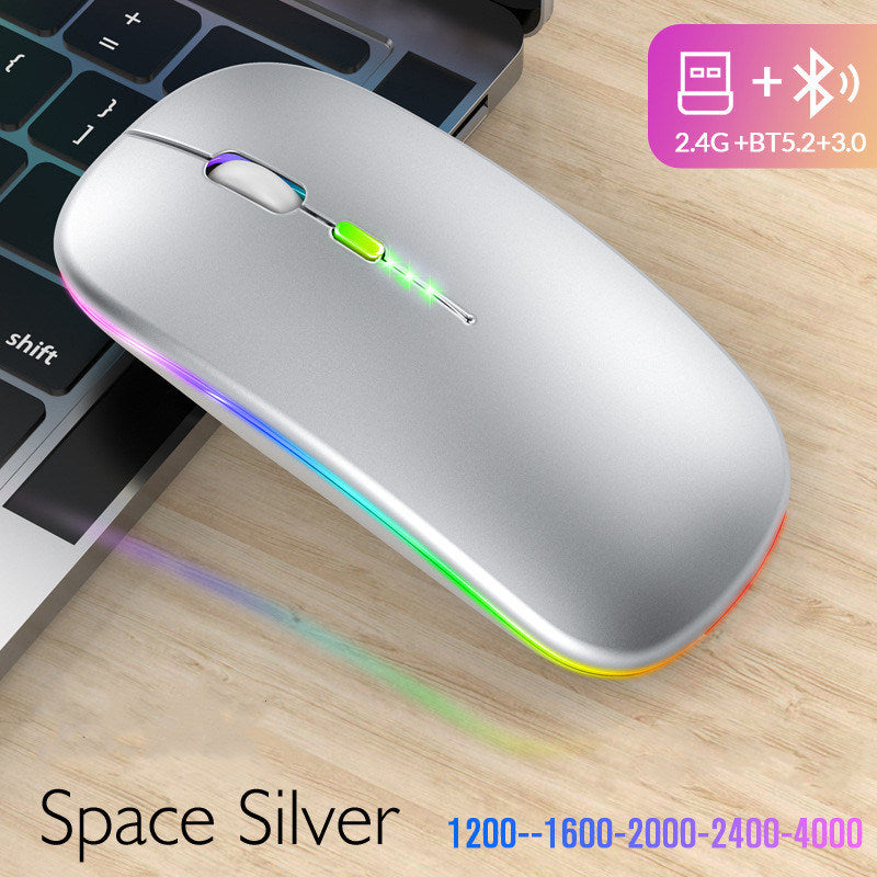 New Bluetooth Wireless Mouse with USB Rechargeable RGB Mouse for Computer Laptop PC Macbook Gaming Mouse Gamer 2.4GHz Portable M