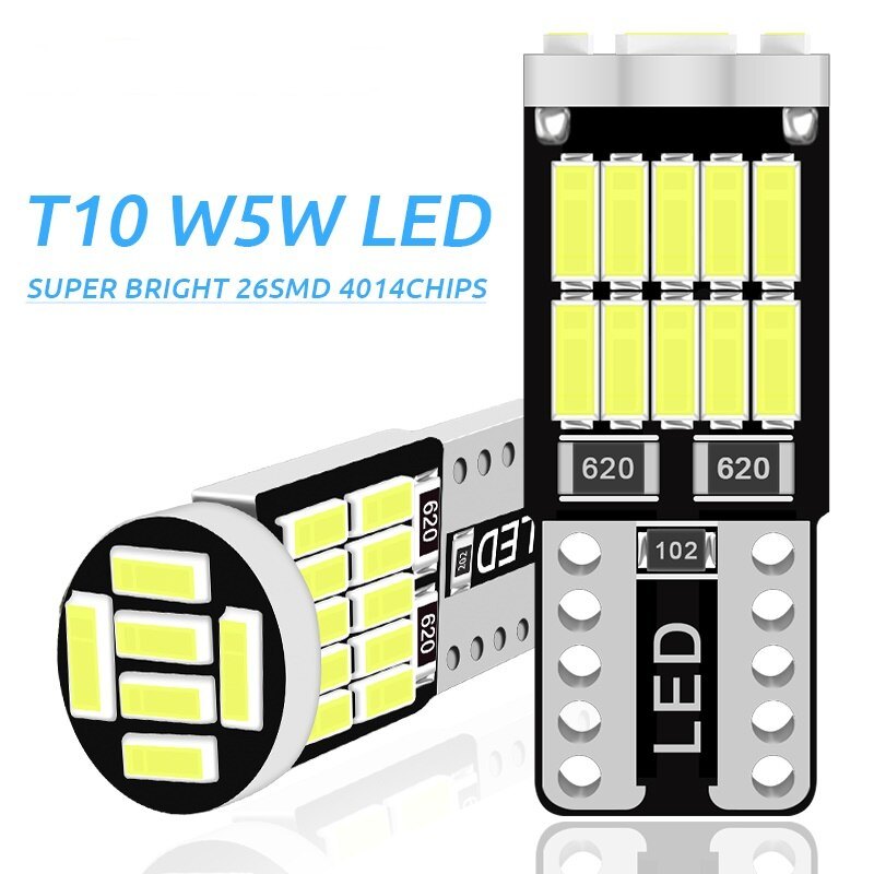 10pcs W5W Led T10 168 194 Signal Lamp Canbus 4014 26SMD For Car Interior Map Dome Lights Parking Position Lights